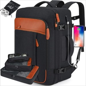 Expandable Carry On Backpack , Flight Approved Suitcase Backpack with 4 Packing Cubes for Travel - 1 of 4