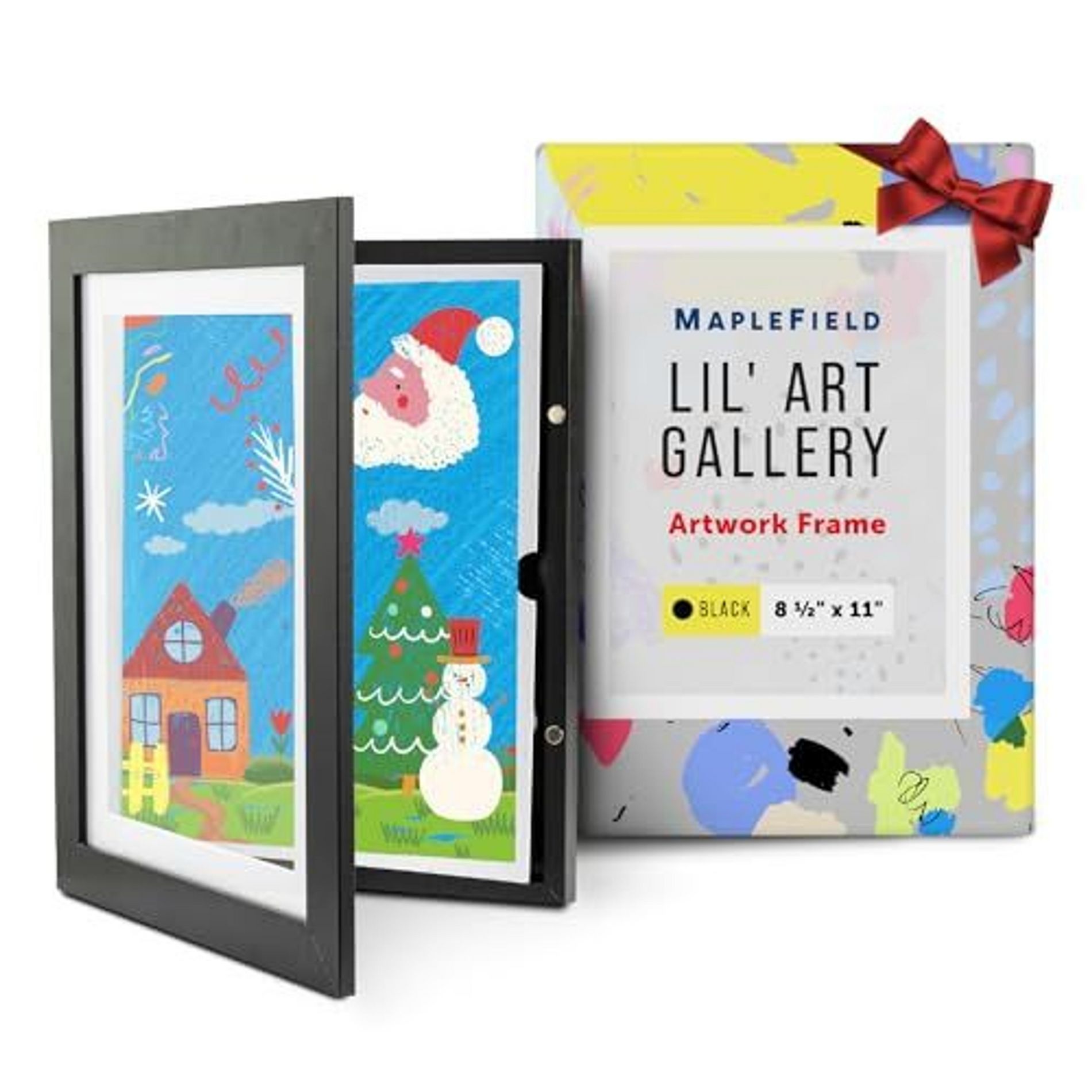 Juvale Childrens Storage Frames for Artwork - Front Opening Art Display Frame, Changeable Artwork Frames - Black, 14.5 x 11.8in