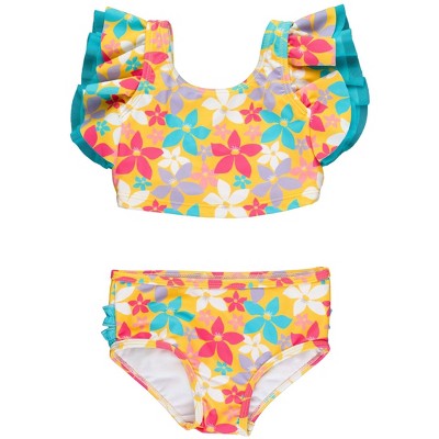 RuffleButts Baby Girls UPF50+ Butterfly Tankini