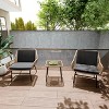 MOEPISY 3 Piece Rattan Patio Bistro Set with Glass Table, 2 Wicker Patio Chairs - 2 of 4
