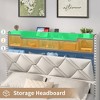 Lift Up Platform Bed Frame with Storage Headboard, LED Light & Charging Station - 4 of 4