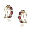 Guili Sterling Silver Gold Plated Half Hoop Earrings with Colored Cubic Zirconia – A Stylish and Elegant Design That Adds a Bold Touch to Any Look - 2 of 2