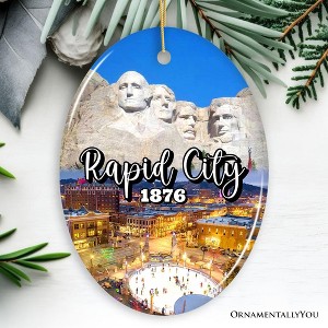 Adventurous Rapid City Christmas Ornament, South Dakota Mt. Rushmore Heritage Gift and Souvenir Oval 3 - 1 of 4