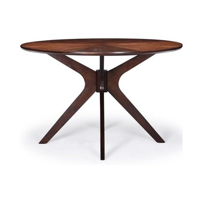 Infurnic Coffee Tables, Modern Dining Table with four sturdy table legs, Round Table for Kitchen or Living Room, Brown, 47.2"*47.2"*30.3"