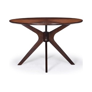 Infurnic Coffee Tables, Modern Dining Table with four sturdy table legs, Round Table for Kitchen or Living Room, Brown, 47.2"*47.2"*30.3" - 1 of 4