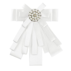 Elerevyo Women's Ribbon Brooch Bowknot Neck Bow Ties - 1 of 4