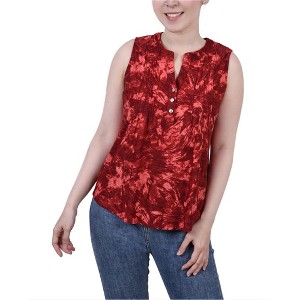 NY Collection Womens Jacquard Floral Sleeveless Blouse Top - 1 of 1