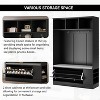 Modern Hall Tree Bench, 3 Hooks & Shoe Storage Combo, 5-in-1 Entryway Solution with Comfortable Cushion for Home Organization - 3 of 4