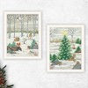 Whisen 2- Piece Vignette Woodland "Critters for Christmas" Black Framed Wall Art, Home Decor by Lisa Kennedy - 2 of 4