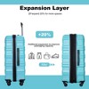 Expandable 3 Piece Luggage Sets PC Lightweight & Durable Suitcase with Two Hooks, Spinner Wheels, TSA Lock, (21/25/29) Peach - 3 of 4
