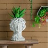 Antique Lady Head Planters Pot Cement Gray Face Planter Statue Planter For Home Décor,Garden Statue-The Pop Home - 4 of 4