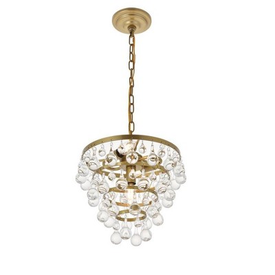 Elegant Brass and Glass 3-Light Pendant Lamp