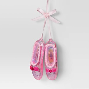 Christmas Pink Plastic Ballet Slippers Ornament - Wondershop™ - 1 of 3