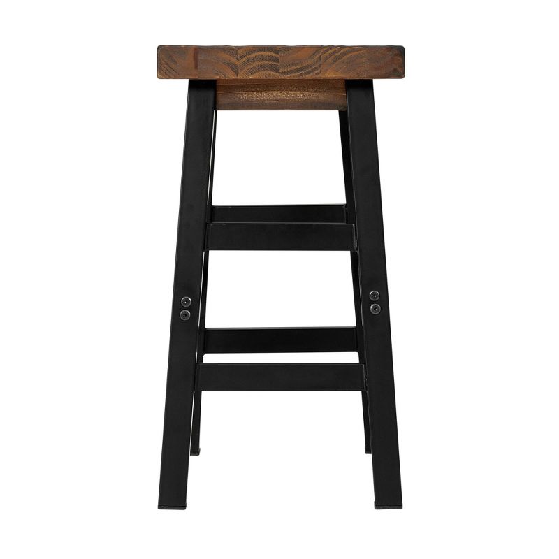26&#34; Pomona Reclaimed Wood Counter Height Barstool with Metal Legs Brown - Alaterre Furniture, 4 of 9
