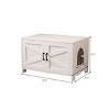 BDELITE Cat Litter Box Enclosure, Litter Box Furniture Hidden with Barn Door-31.5*19.7*19.7 Inch, White - 3 of 4