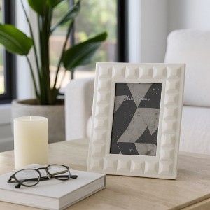 Rectangular Polyresin Photo Frame with Block Border Design - Perfect for Entryway Photo Display - Decorative Frame for Home and Office - 1 of 4