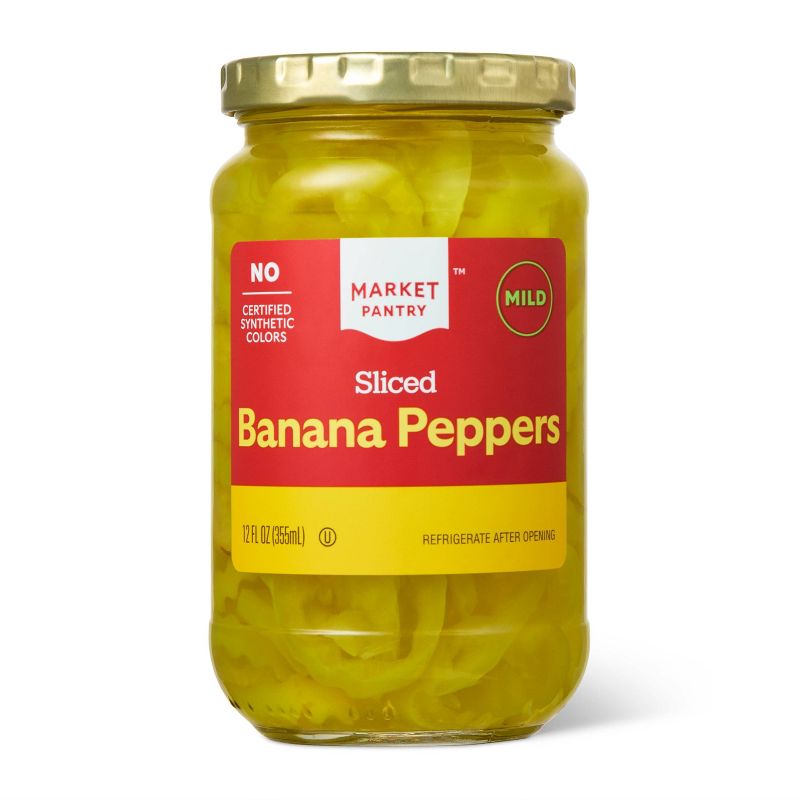 Sliced Mild Banana Pepper Rings - 12 fl oz - Market Pantry&#8482;, 1 of 5