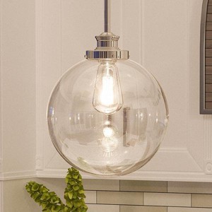 Urban Ambiance Luxury Vintage Pendant,  12-3/4"H x 9-3/4"W,  Polished Nickel Finish, UHP2642 - 1 of 4