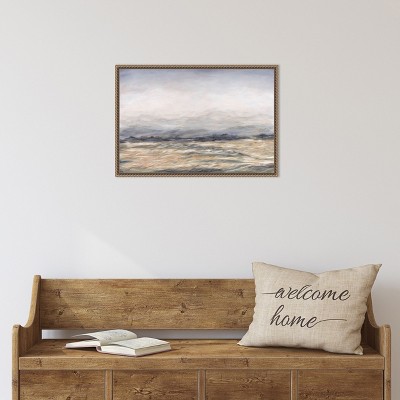 Windswept Abstract Landscape Canvas Art in Bronze Frame