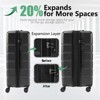 Gulches  20" Hard sided expand suitcase with rotating wheels, TSA lock, retractable handle, Black - 3 of 4