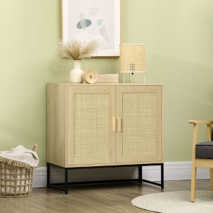 NicBex 30"/31.5"/47.25"/53.5" Rattan Sideboard,Kitchen Storage Cabinets with Rattan Doors and Shelves for Kitchen and Dining Room,Brown - 1 of 4