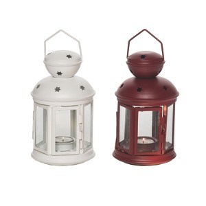 Transpac Metal Rustic Christmas Lantern Set of 2 Christmas Home Decorations - 1 of 2