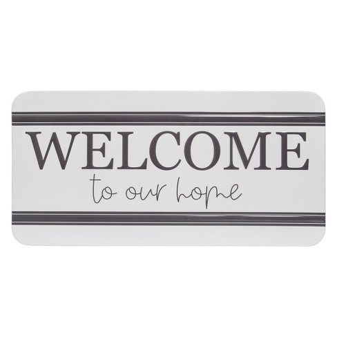 Vip Metal 35.88 In. White Embossed Welcome To Our Home Wall Sign : Target