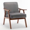 Accent Chair with Solid Wood Frame, Compact Comfortable Seating and Sleek Profile, Mid-Century Modern Design - 2 of 4