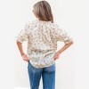 Amaryllis Women’s Embroidered Eyelet Floral Short Sleeve Blouse V-Neck with Ruffle Cuffs Relaxed Fit Lightweight - 4 of 4
