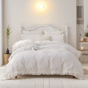 Cozy Cotton Duvet Cover Set – Soft Breathable 3-Piece Bedding with Double Ruffle Edge - 1 of 4