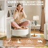 Oversized Chenille Armchair Modern Barrel Accent Chair Upholstered Mid-Century Round Chair With Open Back Single Sofa Extra - 3 of 4