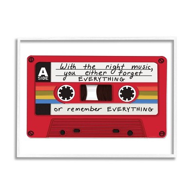 Stupell Industries With The Right Music Vintage Cassette Framed Giclee Art