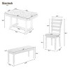 Dining Sets 6 Piece, Dining Table Set For 6, Dining Sets Bench, Dining Set Solid Wood With Upholstered Chairs And Bench-Cuddlewood - 4 of 4