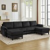 Beautyolove 6 - Piece Modular 116.5" U Shape Sectional Sofa With Removable Ottomans - 4 of 4