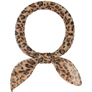 INSPIRE CHIC Women's Leopard Printed Chiffon Square/Long Lightweight Soft Sheer Neck Scarves 1Pc - 1 of 4