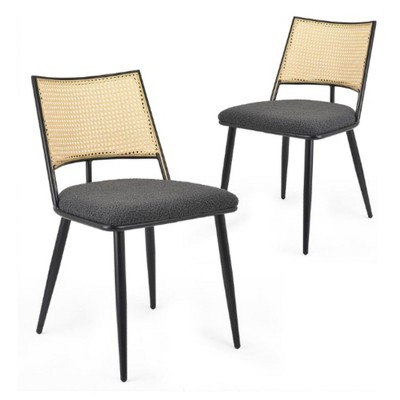 Infurnic Accent Chairs, Modern Upholstered Chairs Set with Sturdy Legs, for Kitchen and Dining Room, 2PCS, Gray, 21.3"*19.3"*31.1"