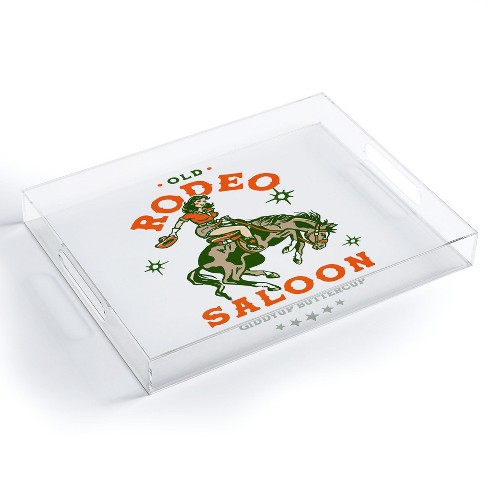 The Whiskey Ginger Old Rodeo Saloon Giddy Up Buttercup Acrylic Tray - Deny Designs - image 1 of 4