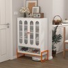 TiramisuBest Double Door Shoe Cabinet, Adjustable Compartments & Moisture-Proof Design, Space-Saving Entryway Organizer, White - 2 of 4