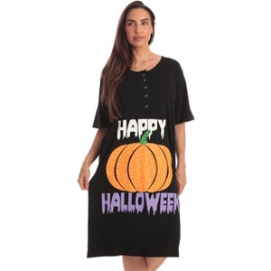 Just Love Womens Nightgown - Short Sleeve Henley Oversized Sleepwear Gown - 1 of 3