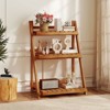 Tangkula 3-Tier Wood Plant Stand Folding Flower Rack w/Ladder Design Anti-falling Bars - 4 of 4