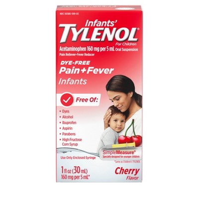 Image of Tylenol Infant Dye-Free General Pain Reliever - Cherry - 1 fl oz