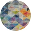 Beige Navy Blue And Orange Geometric Washable Indoor Outdoor Area Rug - 4 of 4