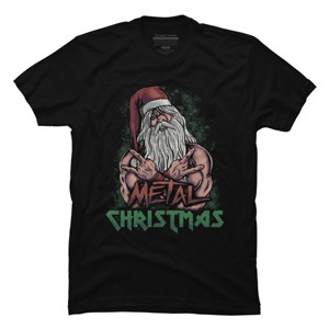 Men's Design By Humans Metal Christmas By cabooth T-Shirt - 1 of 4