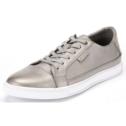 Mio Marino Men's Lace Casual Fashion Sneakers - Satin Gray, Size: 8