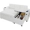 84" L-Shaped Sleeper Sofa Bed with Pull-Out Mattress, Modern Sectional Couch w/Dual Storage Armrests - 2 of 4