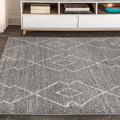 Modern Moroccan Beni Souk 4' x 6' Braided Edge Rug in Gray and Cream