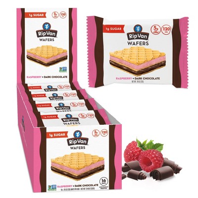 Rip Van Raspberry & Dark Chocolate Wafer Cookies (Pack of 16)