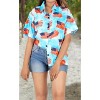 HAPPY BAY Women's Hawaiian American US Patriotic Flag Top Shirts Short Sleeve Button Down Summer Shirt for Women - 3 of 4