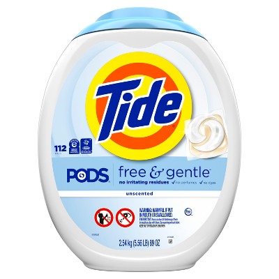 Tide Pods HE Compatible Laundry Detergent Pacs - Free & Gentle