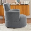 Vynxaria 360° Swivel Chair Upholstered Accent Barrel Chair Swivel Round Sofa Chair with Adjustable Headrest for Living Room,Gray - 3 of 4